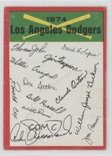 1974 Topps Team Checklists Los Angeles Dodgers (One Star on Back) 0yg9