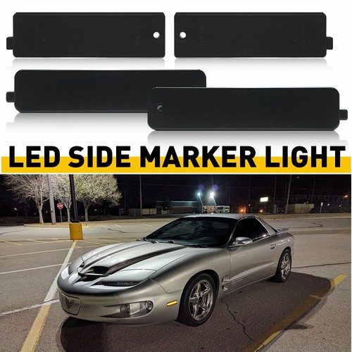 Amber 4X Red Smoked LED Bumper Side Lights Marker For 1998-2002 Pontiac Firebird - Picture 14 of 24