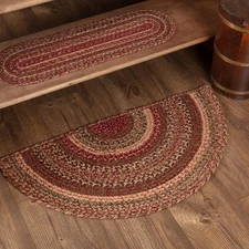 Accent Rug Cider Mill Jute Primitive 16.5x33 Half Cir No Slip Floor VHC Brands
