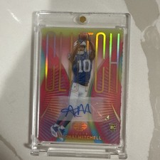 2024 Panini Illusions Clutch Signatures Adonai Mitchell #7 Pink /50 (AU, RC)