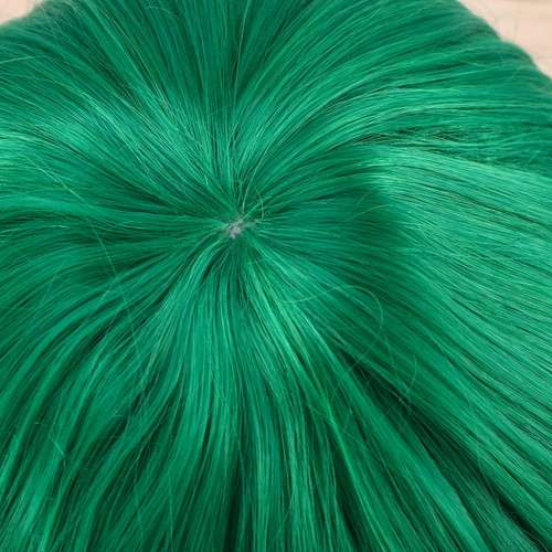 Parrucca Bob corta verde dritta capelli sintetici fibra alta temperatura per donna - Foto 10 di 12