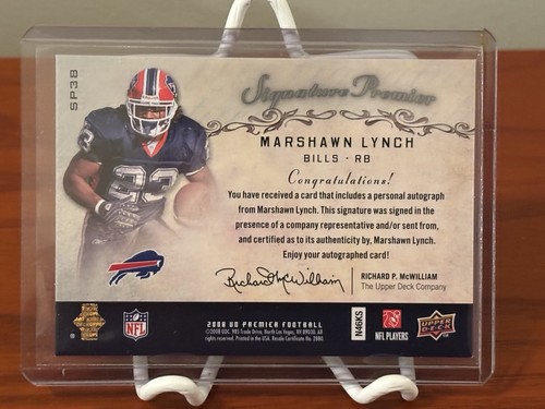 MARSHAWN LYNCH Bills 2008 UD Signature Premier Auto Autograph #SP38 RARE /5 - Picture 2 of 2