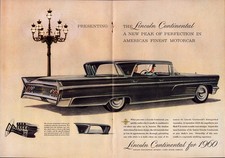 1959 Vintage Print Ad - Lincoln Continental For 1960 - 2 Page Artistic Wall Art