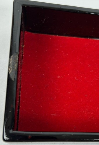 Vintage Inlaid Asian Wood Jewelry Trinket Box Mother Of Pearl Iridescent Lid - Picture 5 of 6