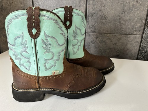Justin Gypsy blau-braune Westernstiefel Damengröße 9 B - Bild 5 von 11