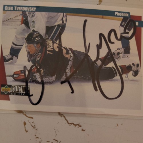 Oleg Tverdovsky Autographed 1997-98 Upper Deck Collector'sCoice#198 Hockey Card. - Picture 1 of 2