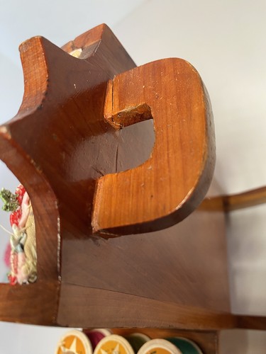 Wood Pin cushion Rocking Chair Needle Book Doll Notions Vintage Star Thread 171 - Picture 21 of 24