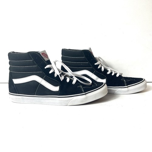 Scarpe da skate Vans Sk8 Hi Classic nere scamosciate tela uomo taglia 12 sneaker stringate - Foto 2 di 11