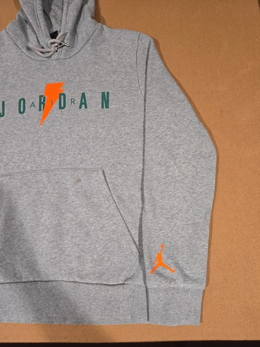 NIKE Air Jordan Hoodie Jumpman Gatorade Lightning Bolt Gray Medium Sweatshirt - Picture 4 of 9