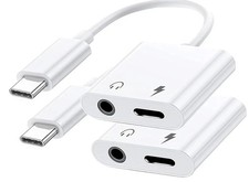 2 Pack USB C to 3.5mm Audio Headphone Jack and Charger Adapter,2 in 1 Type C ...