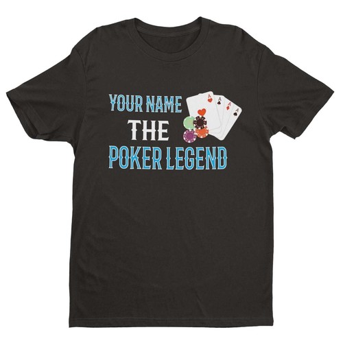 Personalisiertes Poker-T-Shirt – individueller Name lustiges Geschenk für Kartenspieler UK - Bild 1 von 16