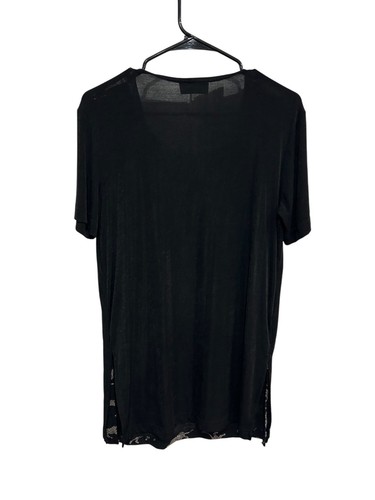 Frazier Lawrence Damen schwarze transparente Strickjacke Animal Print Top Statement - Bild 2 von 8