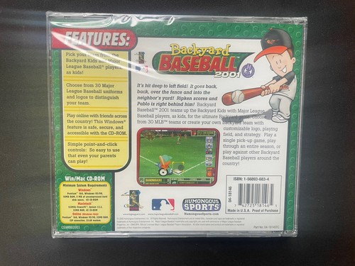 Backyard Baseball 2001 Pc Mac XP Sealed Jewel Case, With Open Box - Picture 2 of 7