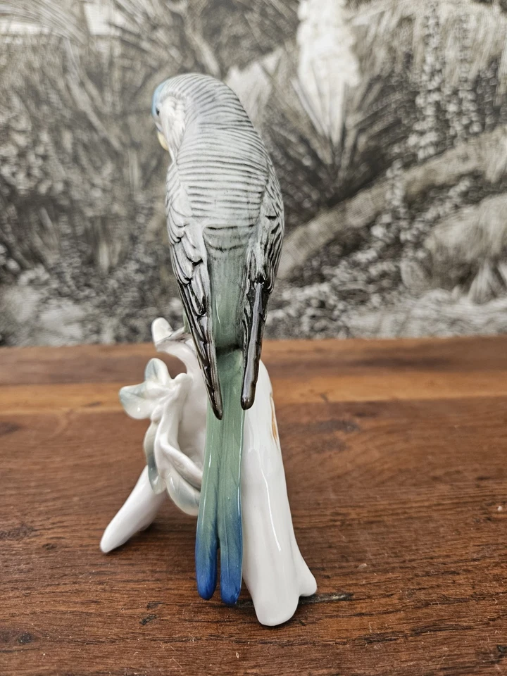 Oiseau Perruche En Porcelaine De Saxe Karl Ens - Photo 4/4