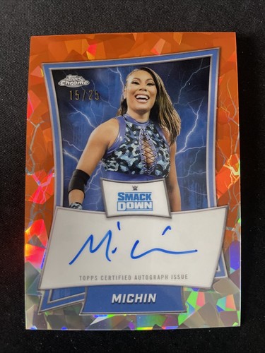 2025 Topps Chrome Sapphire WWE Michin Orange Refractor Auto /25 - Picture 1 of 10