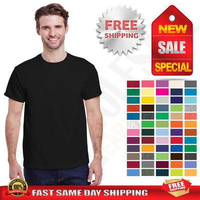 #ad #ad Gildan Heavy Cotton Mens T Shirt Short Sleeve Crew Neck Tee S 3XL G500 5000 $9.78