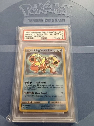 2017 Pokemon Shining Volcanion Shining Legends Holo Rare #27 Graded PSA 10 Gem