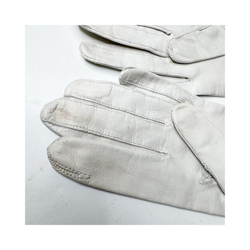 Vtg 40-50s Superb LAVABLE Ladies Long Off White Suede Leather Gloves Size 7 11” - Picture 3 of 7