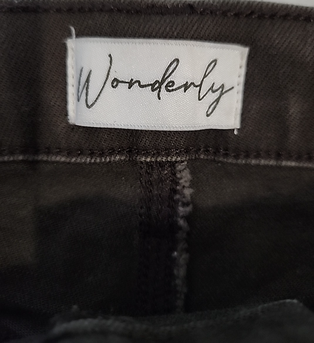 Pantalones cortos de mezclilla Wonderly para mujer talla 8 tiro alto elásticos ~ dobladillo crudo ~ marrón - Imagen 9 de 11