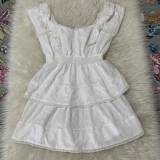 American Eagle Women's Cottagecore Beige Tiered Lace Babydoll Dress Boho Small
