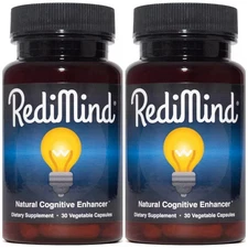 2 Pack RediMind Natural Cognitive Enhancer 30 Caps - Focus, Memory, Brain Health
