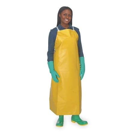 Ansell 56-300 Alphatec Yellow Bib Apron,18 Mil,48",Universal - Picture 1 of 1