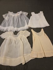 2-2 Piece Vintage Baby Girl Dresses Slip Dress 1 White And 1 Pale Yellow 6 Mos