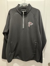 Atlanta Falcons NFL 1/4 Zip Pullover XL Men  s Black Embroidered Logo Pockets
