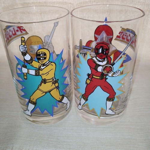 Chouriki Sentai Ohranger Glass Cup Set of 5 Vintage 1990s Super Sentai Retro - Picture 6 of 8