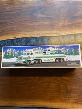 1995 Hess Toy Truck And Helicopter- Head And Tail Lights - Rotating Rotors