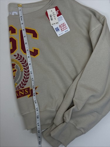 USC Trojans Cropped Off The Shoulder Sweatshirt Women Sz Large Collegiate - Picture 8 of 10