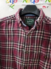 Woolrich Shirt Mens S Red Flannel Long Sleeve Button Down Plaid Outdoor Cotton
