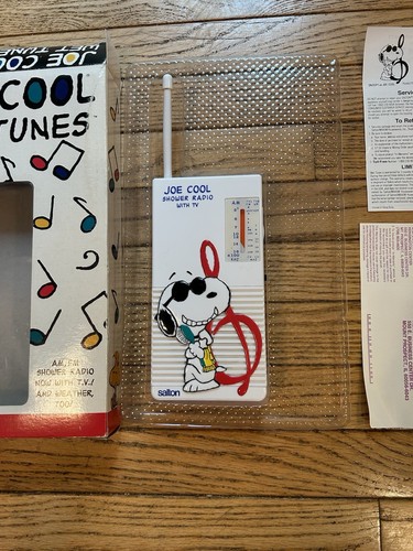 Radio de ducha AM/FM Salton Joe Cool Snoopy Wet Tunes 1965 de colección caja original - Imagen 4 de 8