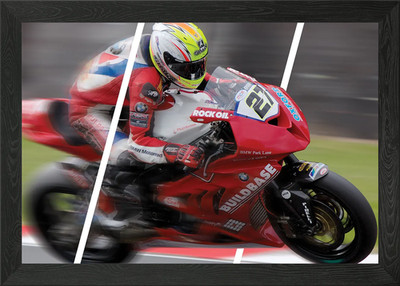 3d Motorbike Racer Framed Wall Art Poster Canvas Print Picture