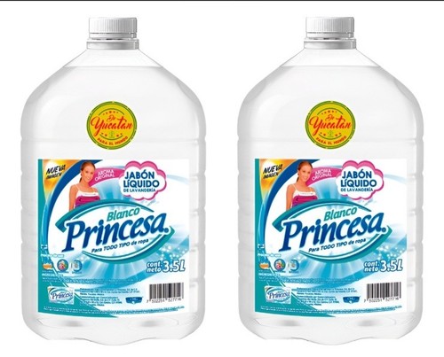 Pack de 2 DETERGENTES PARA LAVANDERÍA PRINCESA JABON BLANCO LIQUIDÓ - Pack de 2 3,5L C/U - Imagen 1 de 4