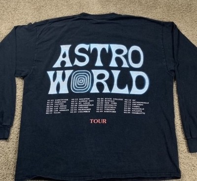 Astroworld Travis Scott Mens Large Black Tour Shirt Rap Hip Hop Cactus Jack