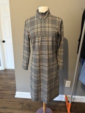 J. McLaughlin Long Sleeve Houndstooth Mock Neck Casual Sweater Dress Sz M, Lk nw
