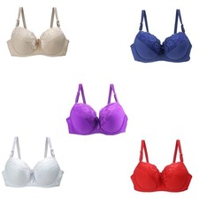 Lace Push Up Underwire Bra Full Coverage Supportive Underwear for Large Bust
