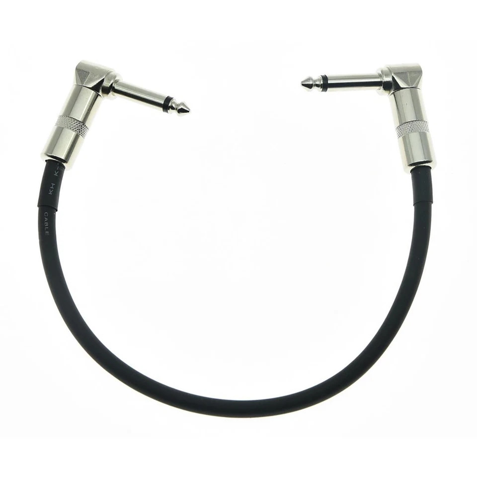 Cable de conexión de instrumento 1/4" plateado enchufe ángulo recto negro PVC chaqueta plateada Foto 4 de 4