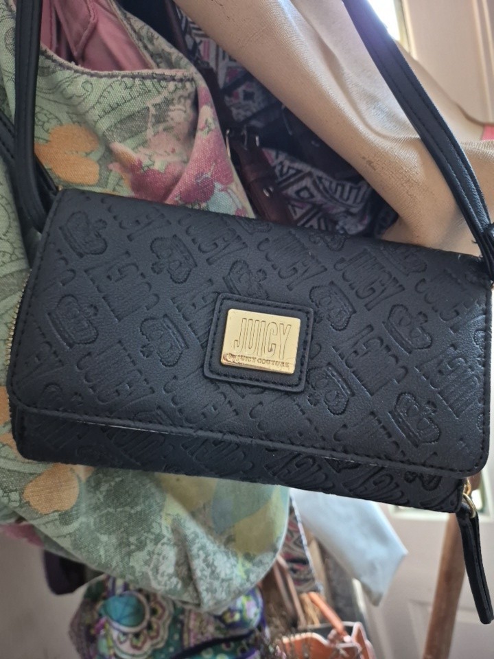 Juicy Couture Wordy Wallet-on-a String in Black Color