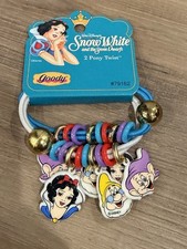 Vtg Goody Snow White  Seven Dwarfs Charm Ponytail Holders Pony Twist Hair 1993