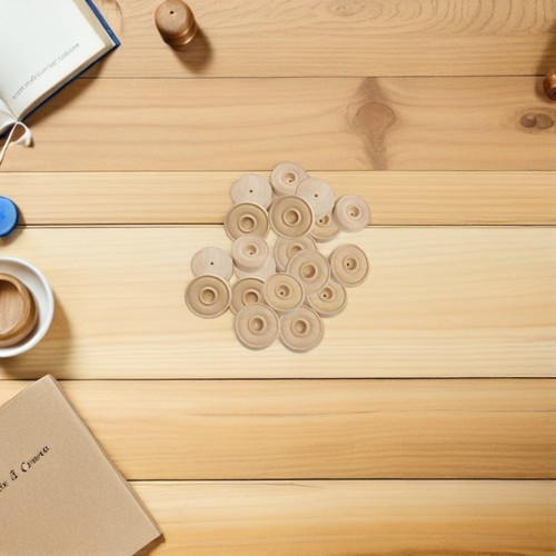 30 Pcs Solid Wood Small Wheels Diy Handmade Crafts Supplies Wooden for - Picture 5 of 12