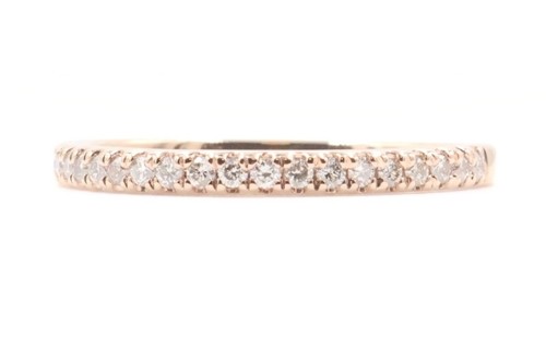 1.50 ctw Diamond Past Present Future 14Kt & 10KT Rose Gold Wedding Ring Set - Picture 13 of 24