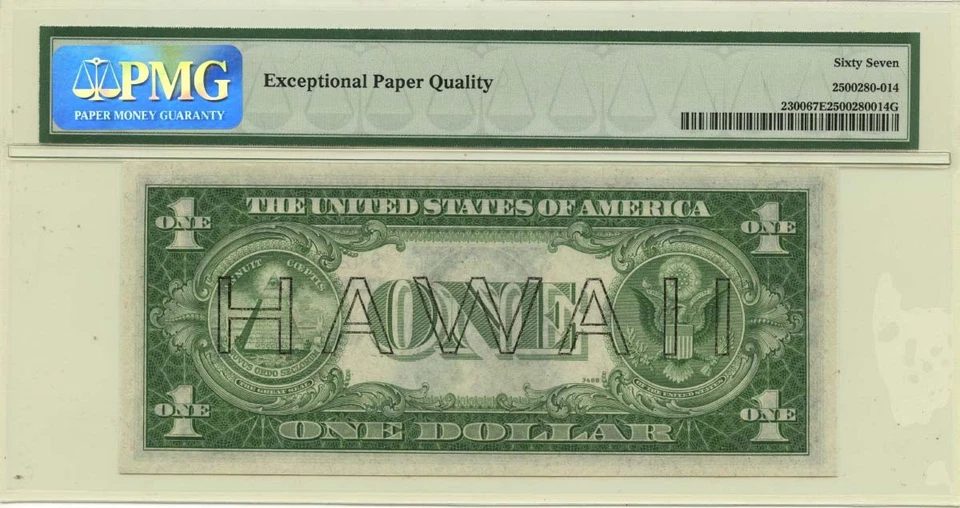1935A $1 Hawaii WWII Emergency Issue Fr# 2300 PMG Superb Gem67 EPQ - Image 2 of 2