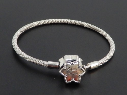 Pandora Moments Shine Bright Snowflake Clasp Mesh Bracelet 598616C01-19 - Picture 4 of 11