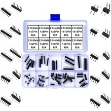 2.0mm Right Angle Single Row Male Pin Header Connector Kit for PCB Board