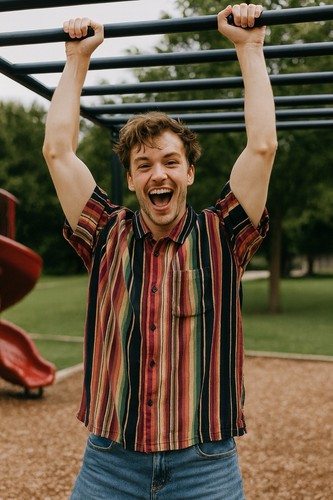 Camisa Urban Outfitter Para Hombre Talla Mediana Gruesa Tejida Algodón Goblincore Festival - Imagen 7 de 7