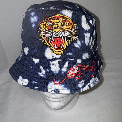 Sombrero cubo Ed Hardy Tiger Tie Dye, adulto reversible usado en excelente estado - Imagen 1 de 11