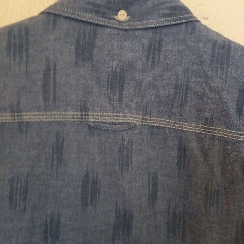River Island Slim Fit Pattern Chambray Blue Shirt M Medium - Imagen 5 de 8