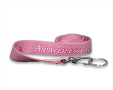 5 Pack Breast Cancer Awareness Saves Lives Lanyards, ID Badge Holder Key Strap